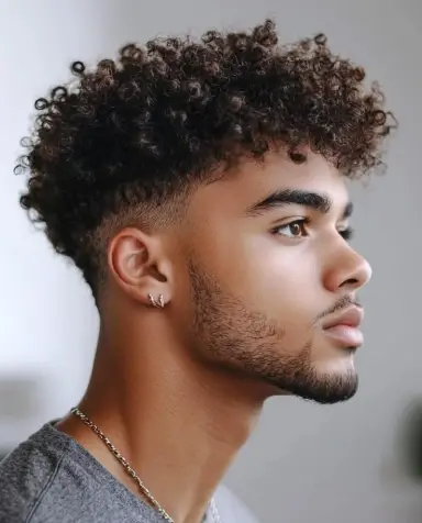 Blowout Low Taper Fade for Curly Hair