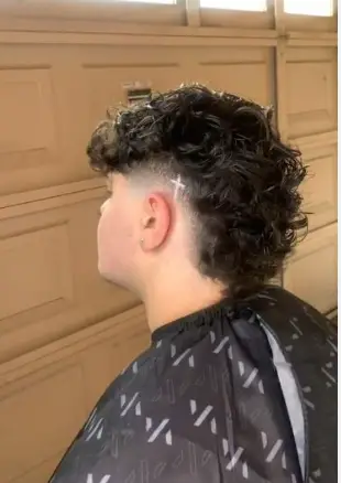 Curly Mullet With Fade